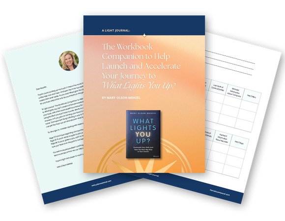 Mary Olson-Menzel's book What Lights You Up? and its Workbook Campanion
