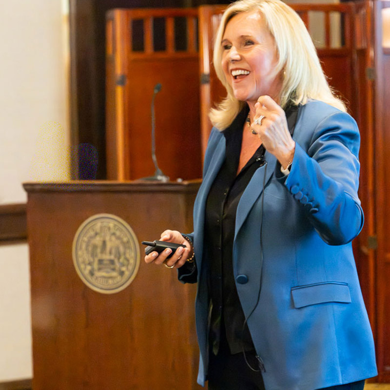 audience3 Mary Olson-Menzel speaking at a live event